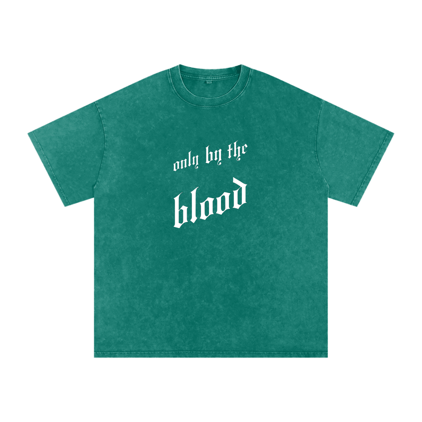 Only By the Blood (Front) - Acid Wash Oversize T-Shirt - 250 GSM