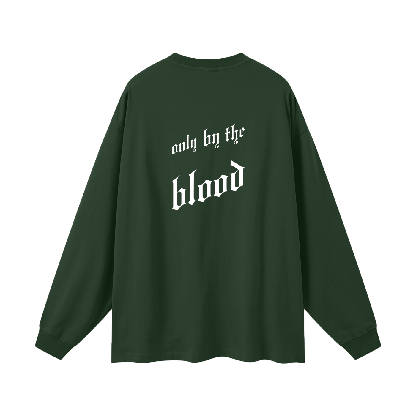 Only By The Blood (Back) - Streetwear Unisex Cotton Long Sleeve Tee
