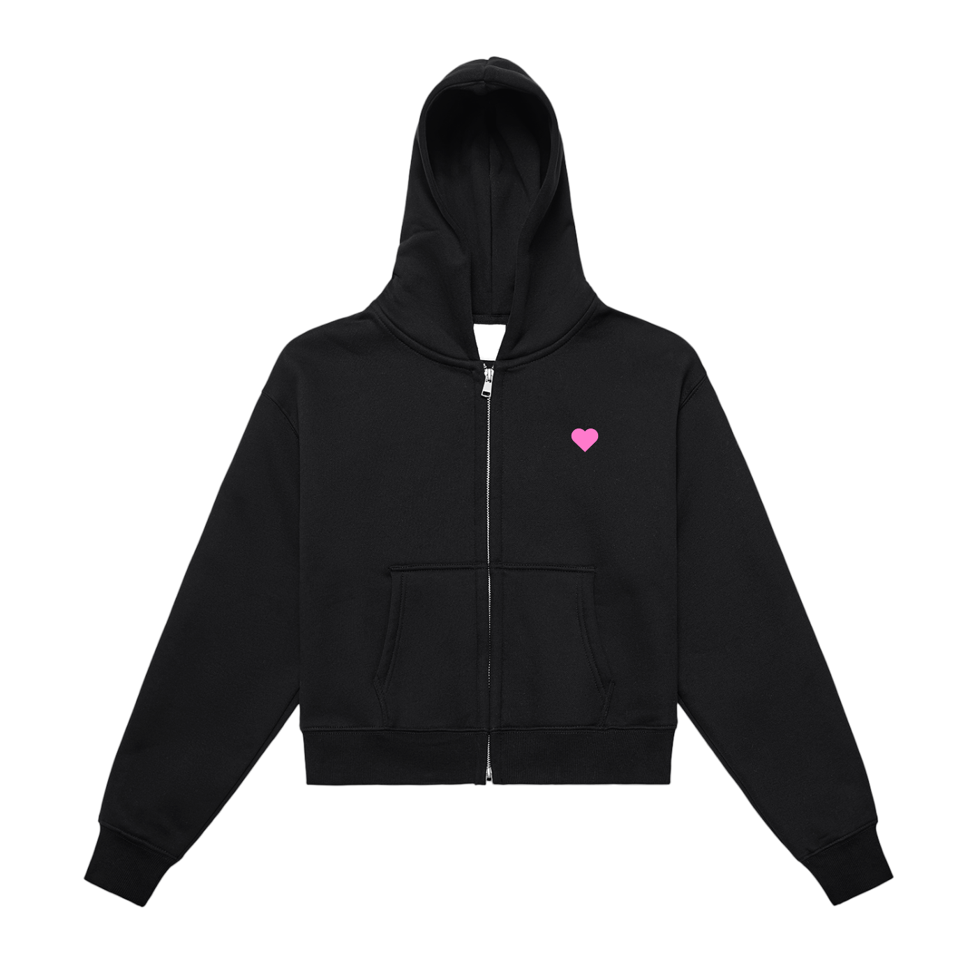 Beloved - Fleeced Zip-Up Cropped Hoodie