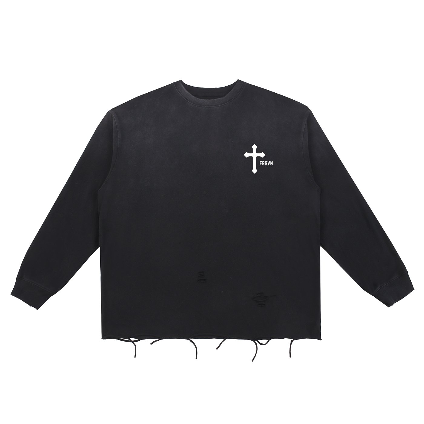 Forgiven - Snow Wash Raw Edge Cotton Longsleeve