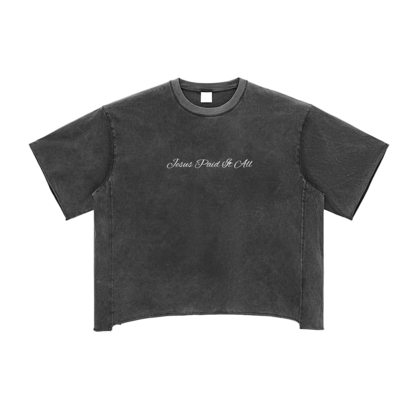 Jesus Paid It All - Raw Edge Snow Washed Boxy T-Shirt