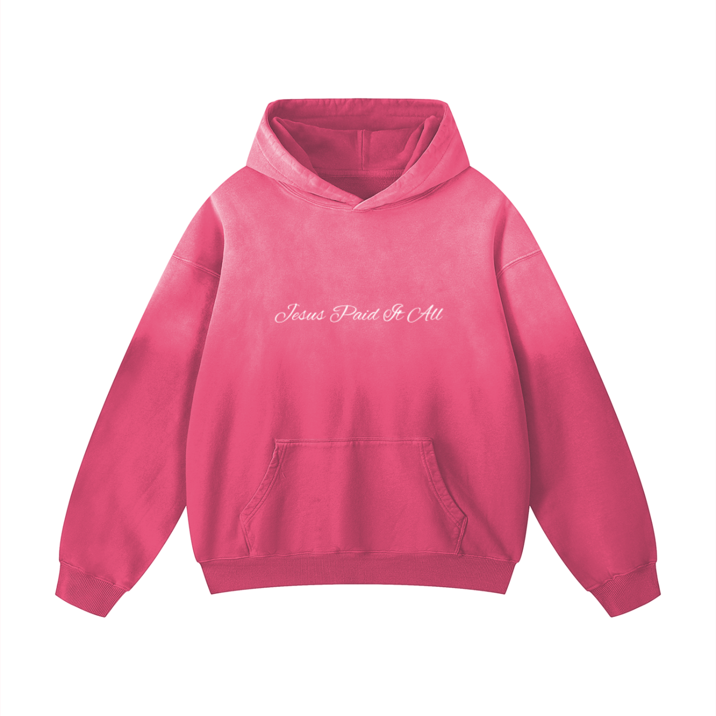 Jesus Paid It All - Heavyweight Sunfade Oversized Hoodie