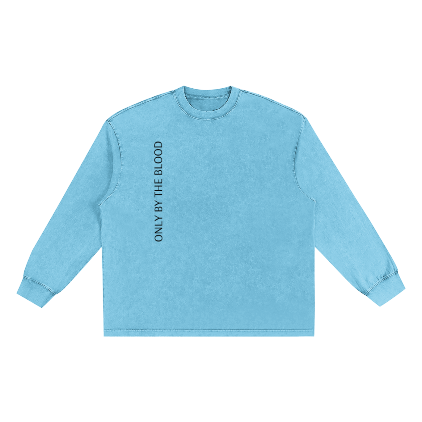 Only By The Blood - Snow Washed Oversize Long Sleeve T-shirt