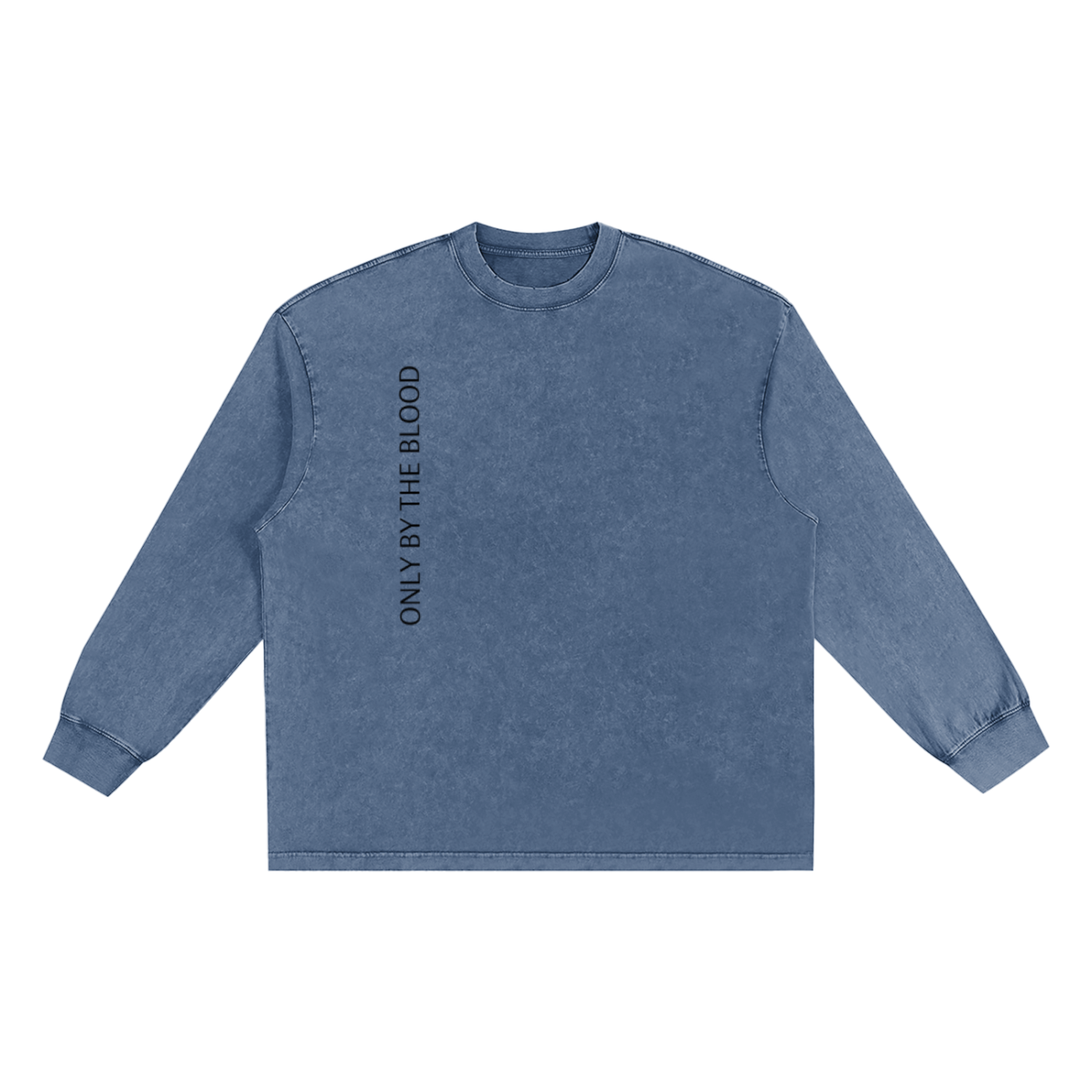 Only By The Blood - Snow Washed Oversize Long Sleeve T-shirt