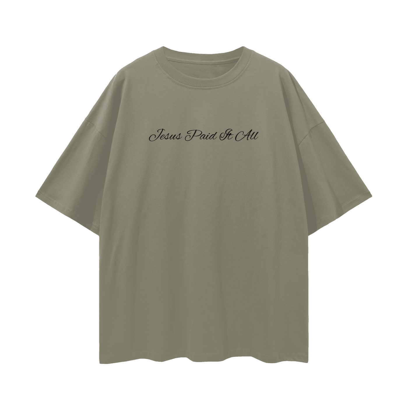 Jesus Paid It All - Oversize Deep Drop Shoulder Tee - 190 GSM