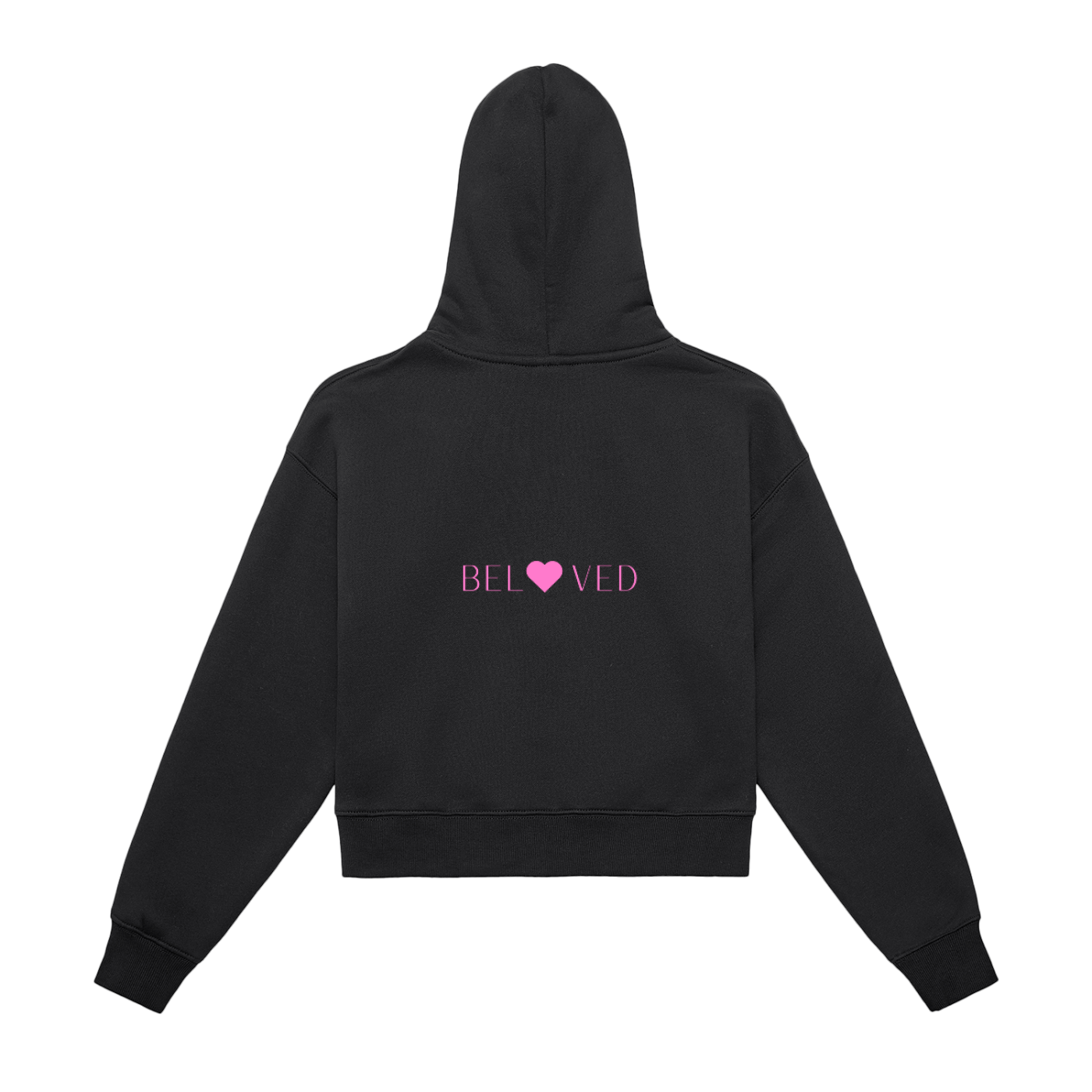 Beloved - Fleeced Zip-Up Cropped Hoodie