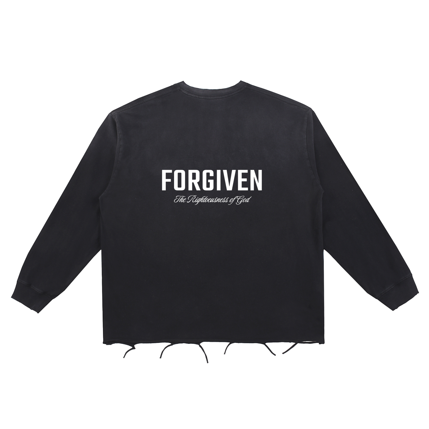 Forgiven - Snow Wash Raw Edge Cotton Longsleeve