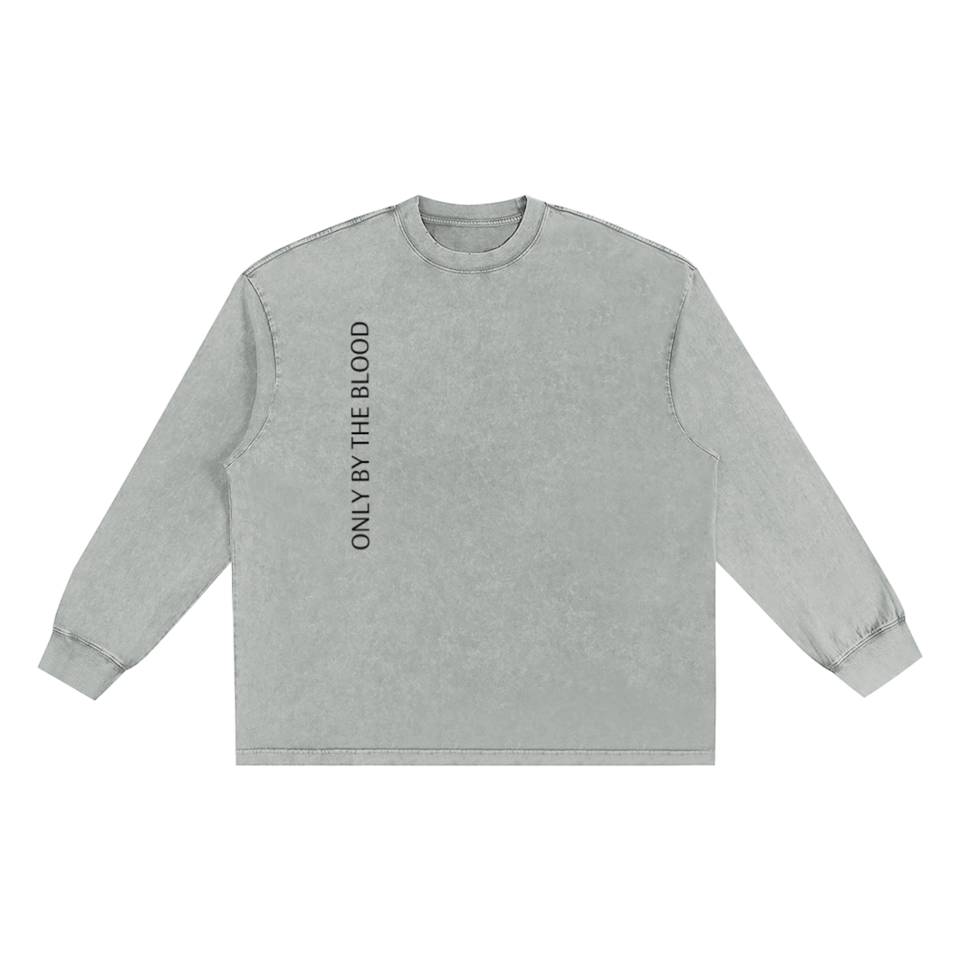 Only By The Blood - Snow Washed Oversize Long Sleeve T-shirt