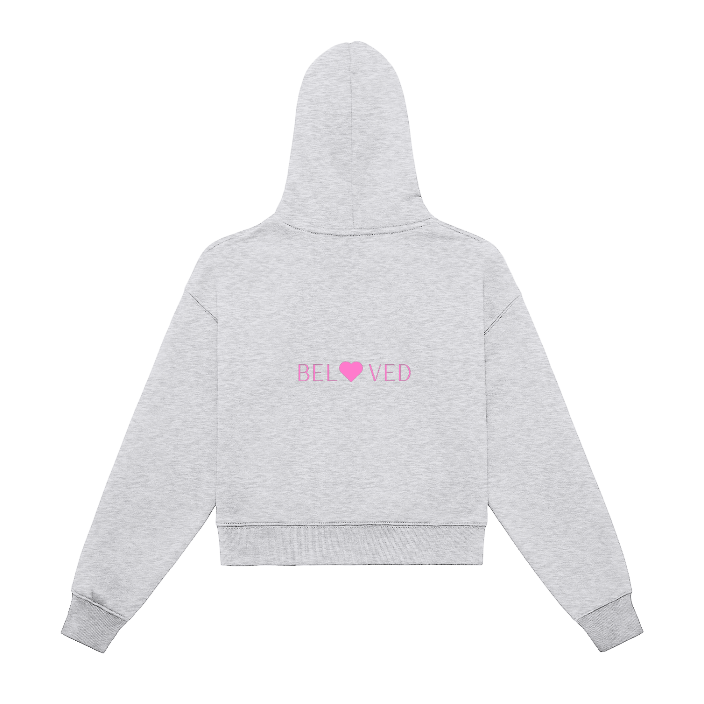 Beloved - Fleeced Zip-Up Cropped Hoodie