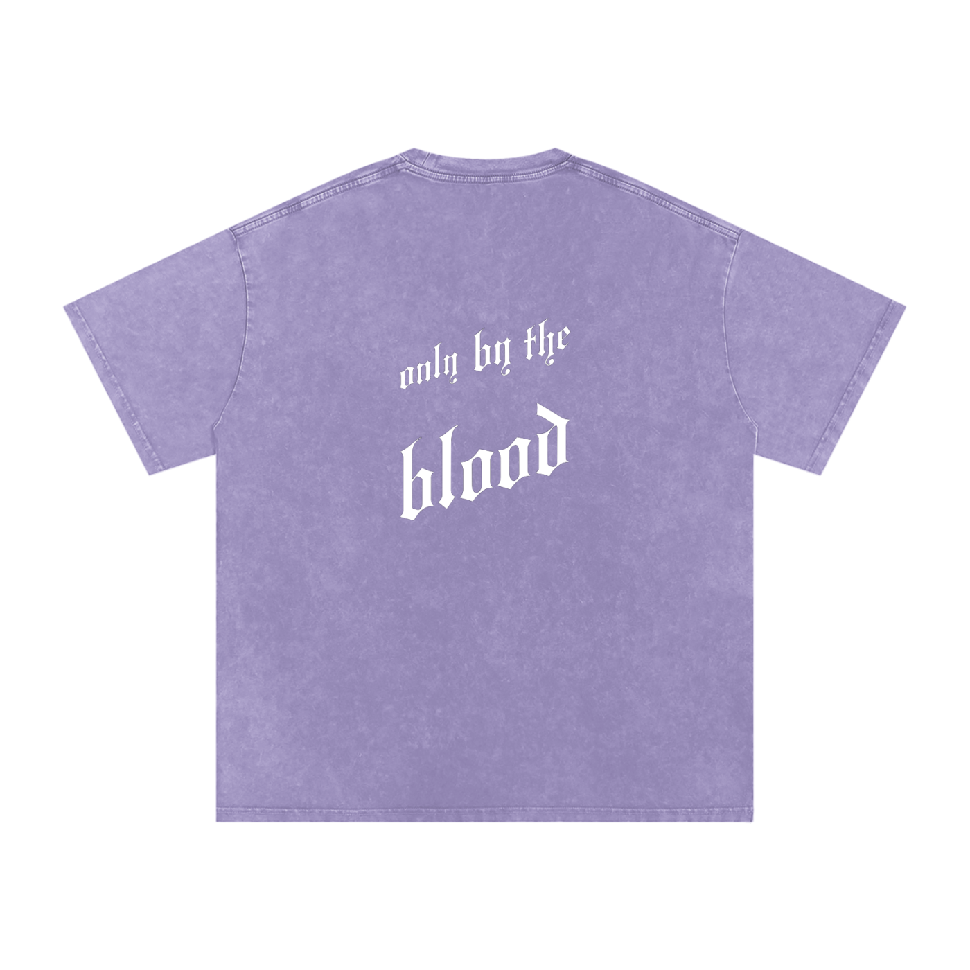 Only By The Blood (On Back) - Acid Wash Oversize T-Shirt - 250 GSM