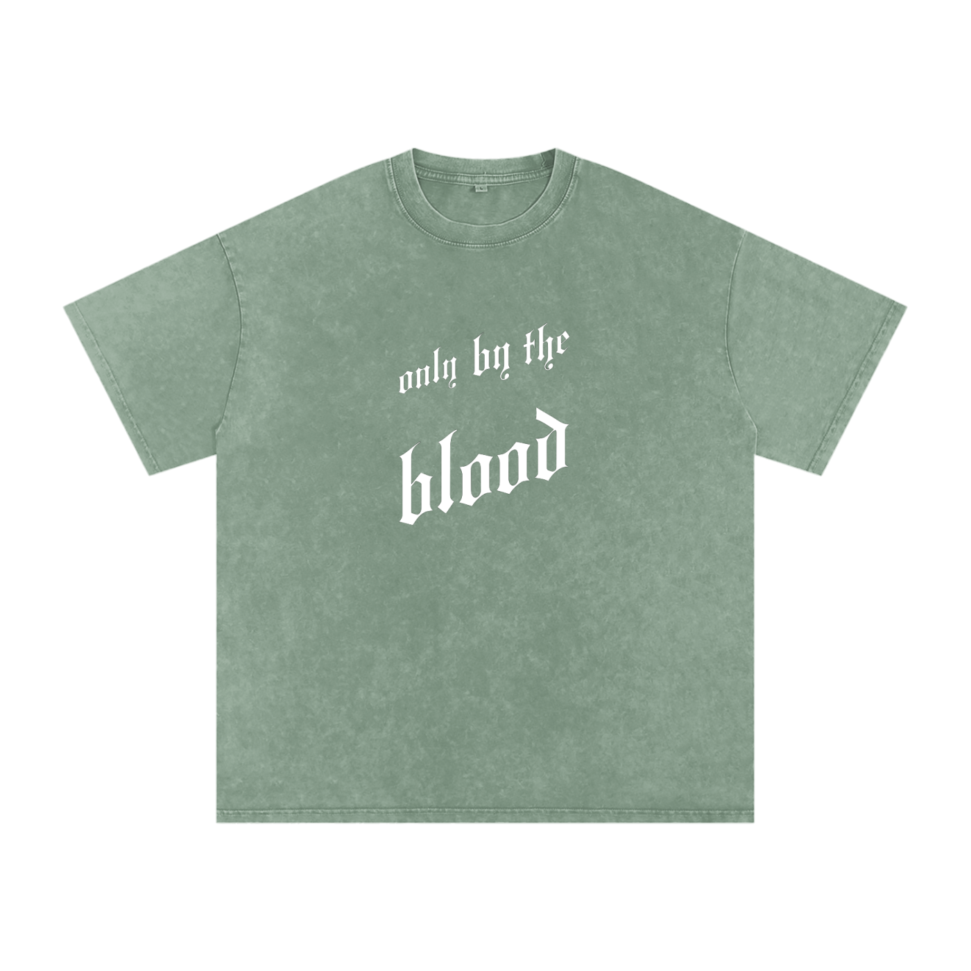 Only By the Blood (Front) - Acid Wash Oversize T-Shirt - 250 GSM