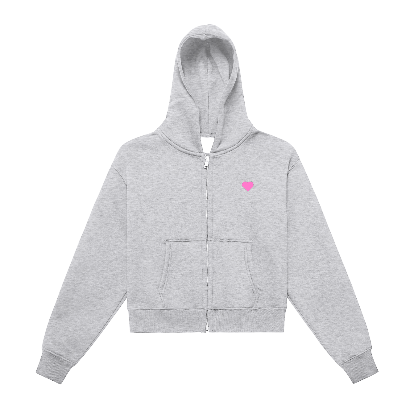 Beloved - Fleeced Zip-Up Cropped Hoodie
