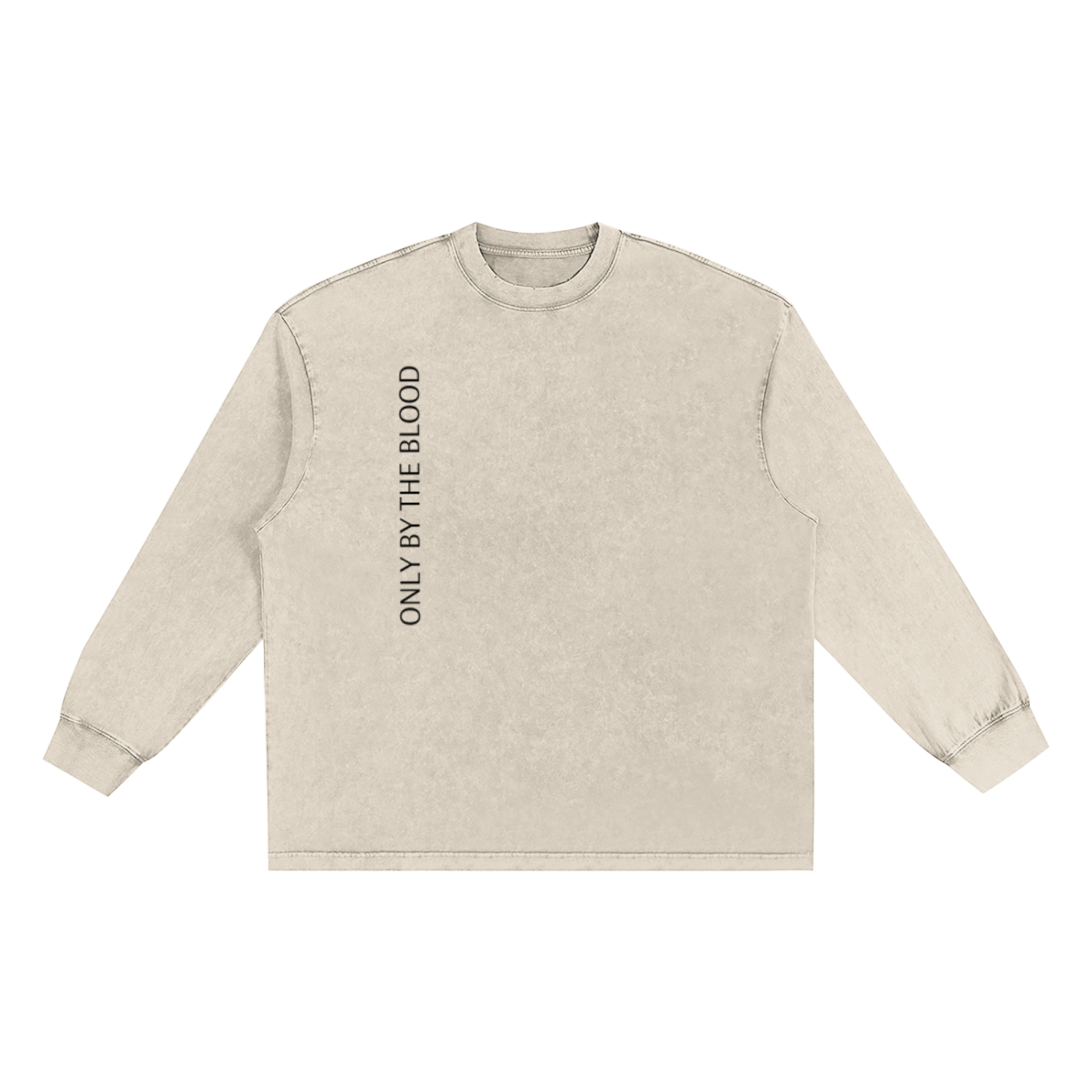 Only By The Blood - Snow Washed Oversize Long Sleeve T-shirt