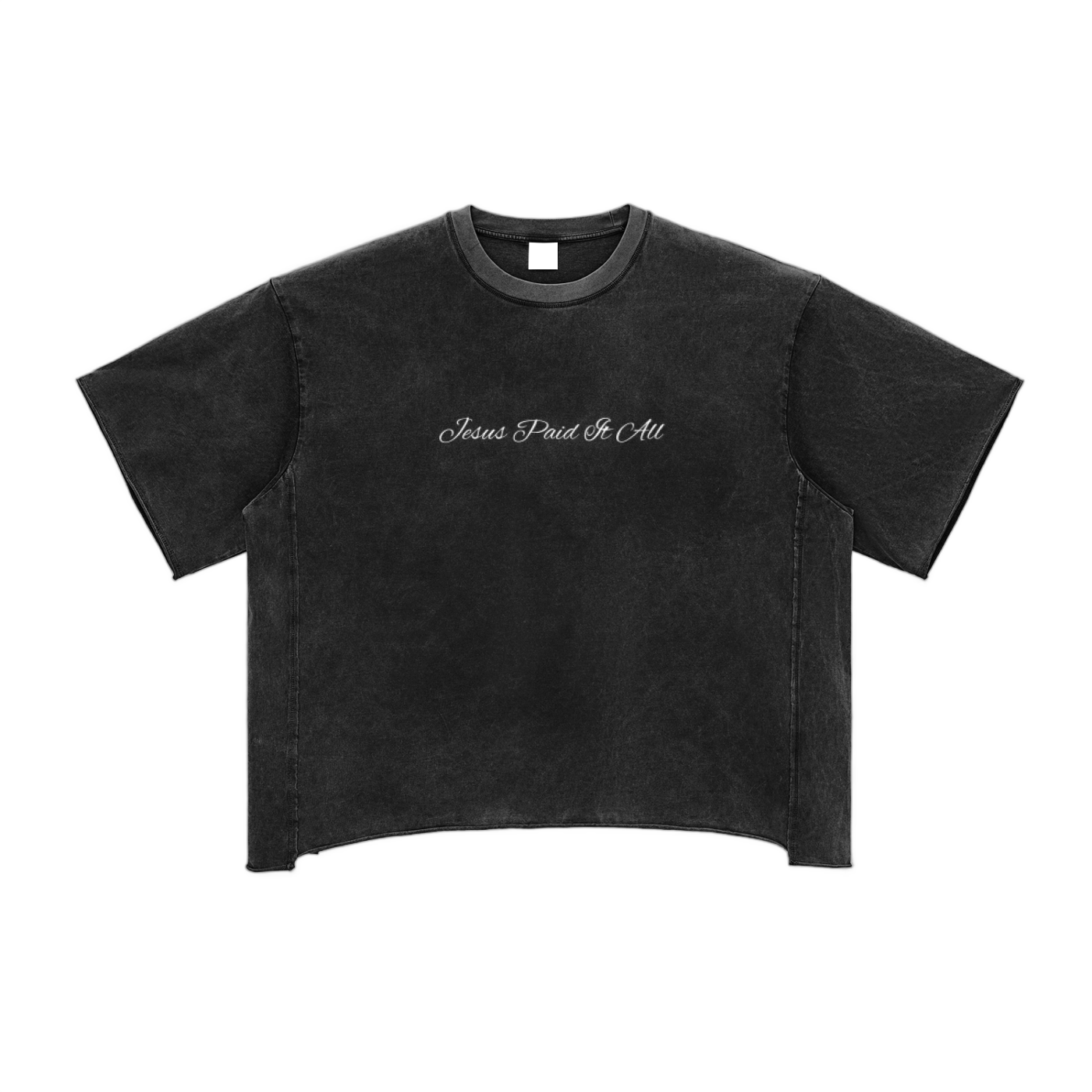 Jesus Paid It All - Raw Edge Snow Washed Boxy T-Shirt