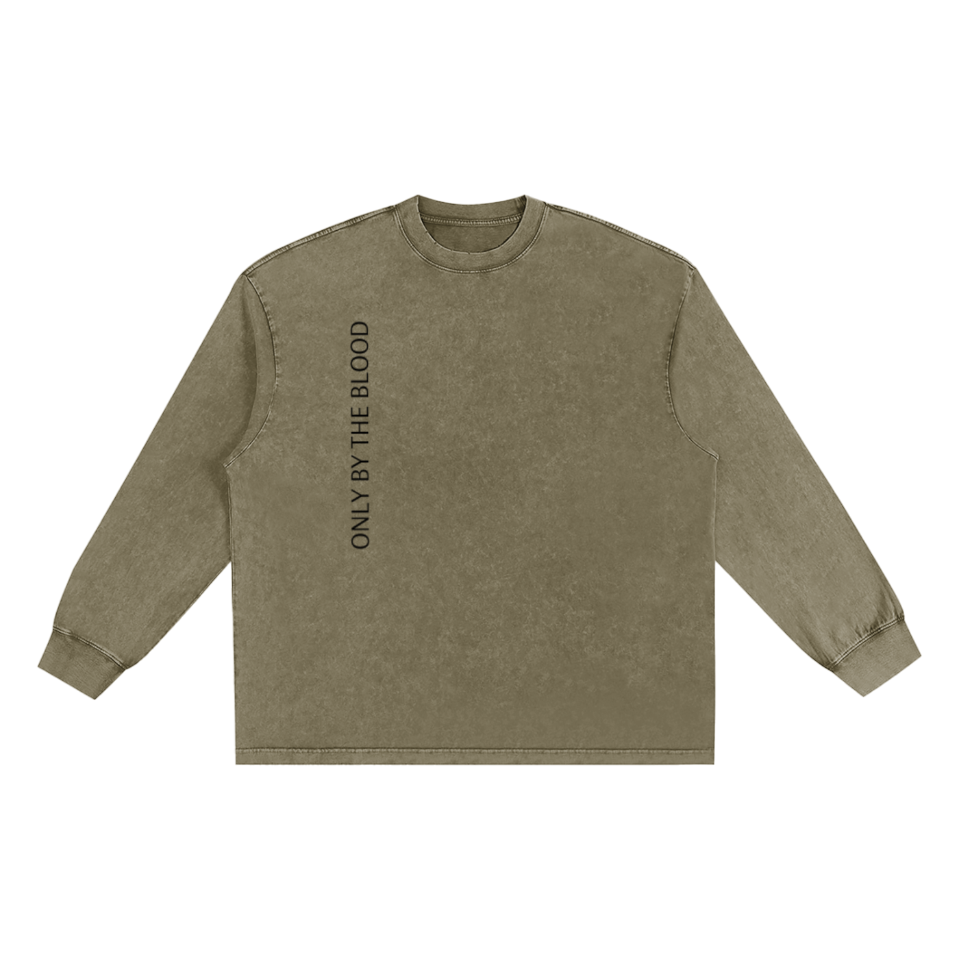 Only By The Blood - Snow Washed Oversize Long Sleeve T-shirt