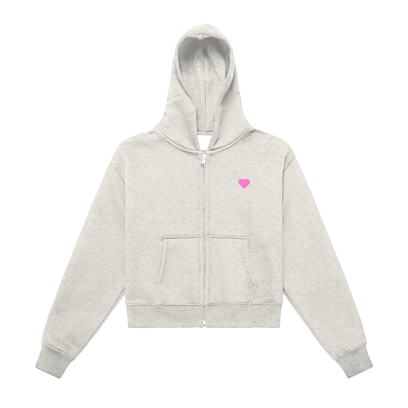 Beloved - Fleeced Zip-Up Cropped Hoodie