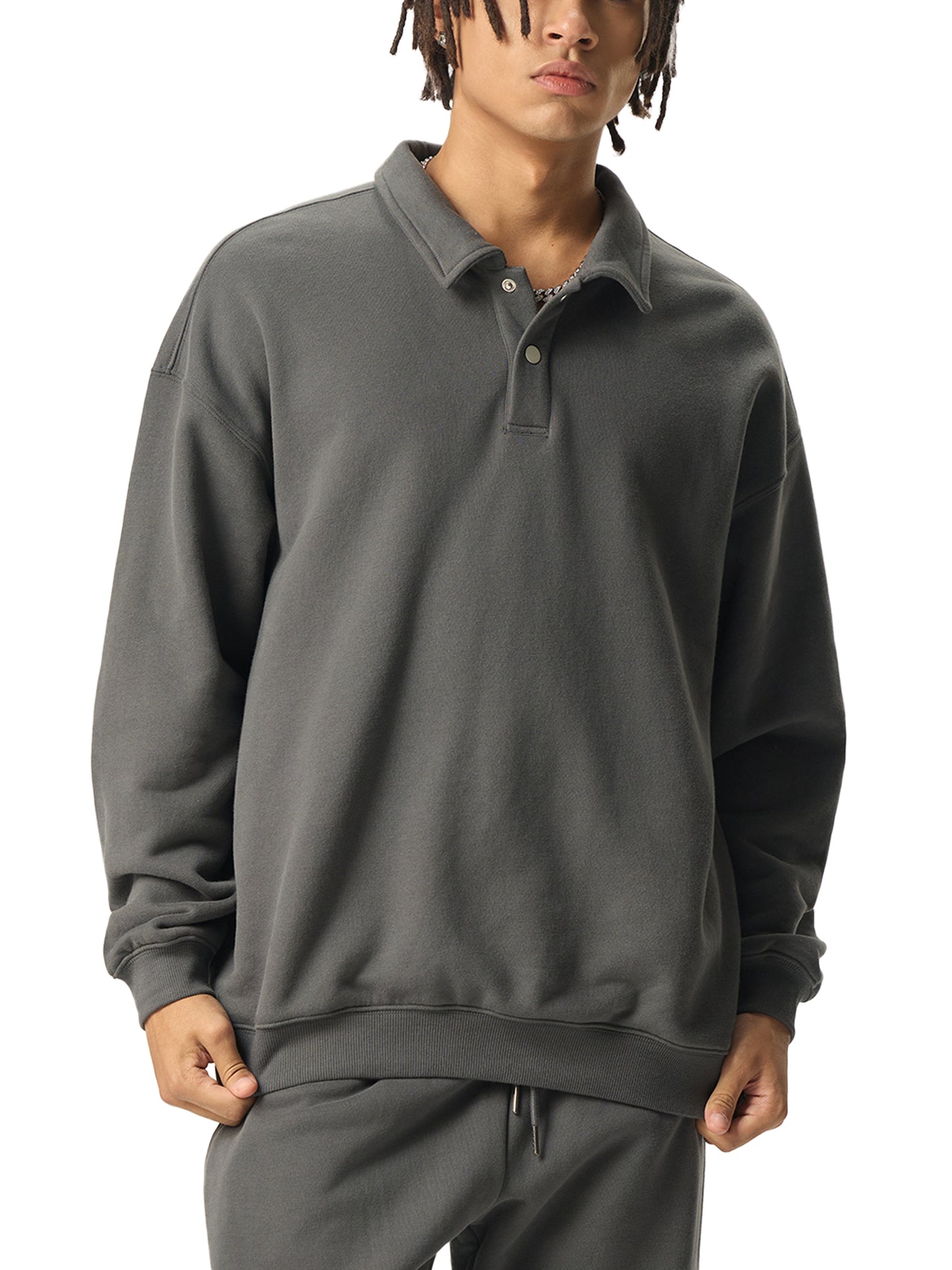 Fundamental - Heavyweight Polo-Collar Sweatshirt